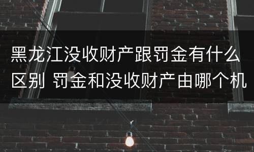 黑龙江没收财产跟罚金有什么区别 罚金和没收财产由哪个机关执行