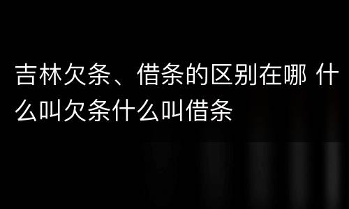 吉林欠条、借条的区别在哪 什么叫欠条什么叫借条