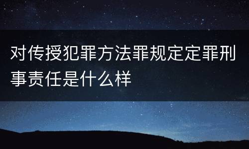 对传授犯罪方法罪规定定罪刑事责任是什么样