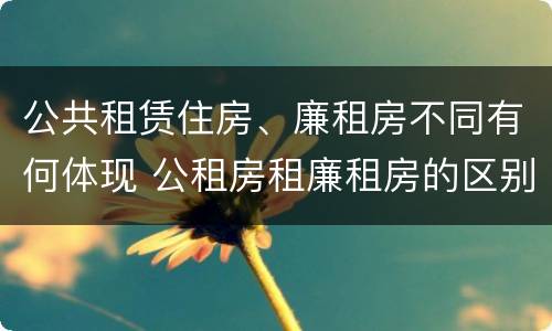 公共租赁住房、廉租房不同有何体现 公租房租廉租房的区别