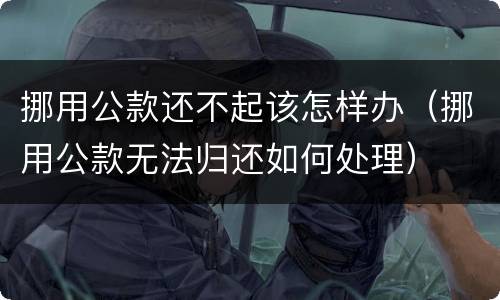 挪用公款还不起该怎样办（挪用公款无法归还如何处理）