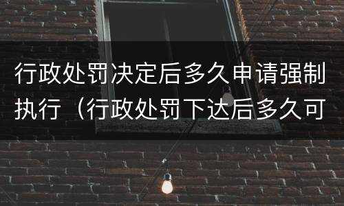 行政处罚决定后多久申请强制执行（行政处罚下达后多久可以申请强制执行）