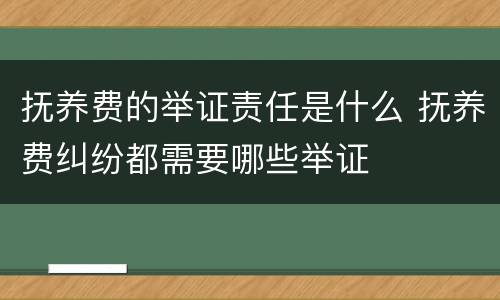 抚养费的举证责任是什么 抚养费纠纷都需要哪些举证