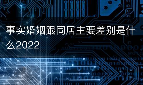 事实婚姻跟同居主要差别是什么2022