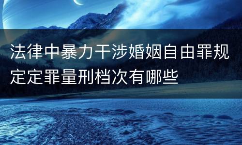 法律中暴力干涉婚姻自由罪规定定罪量刑档次有哪些