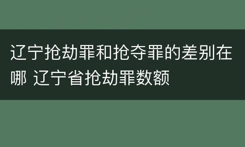 辽宁抢劫罪和抢夺罪的差别在哪 辽宁省抢劫罪数额