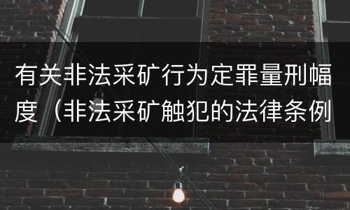 有关非法采矿行为定罪量刑幅度（非法采矿触犯的法律条例）