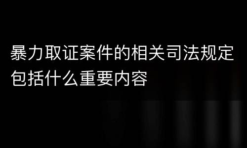 暴力取证案件的相关司法规定包括什么重要内容