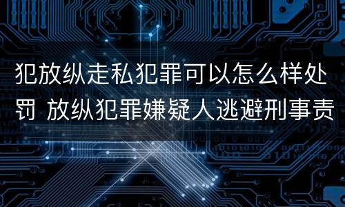 犯放纵走私犯罪可以怎么样处罚 放纵犯罪嫌疑人逃避刑事责任