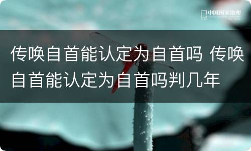 传唤自首能认定为自首吗 传唤自首能认定为自首吗判几年