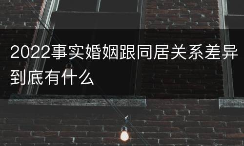 2022事实婚姻跟同居关系差异到底有什么