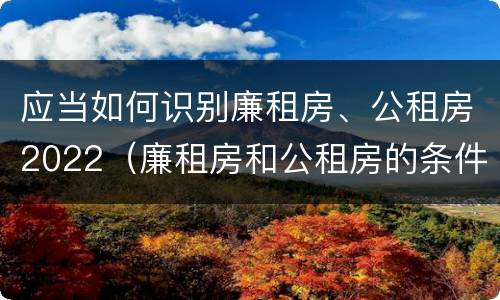 应当如何识别廉租房、公租房2022（廉租房和公租房的条件）