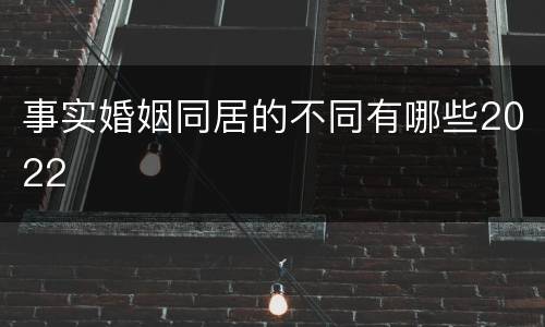 事实婚姻同居的不同有哪些2022