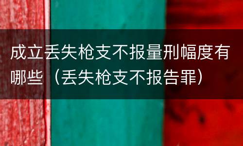 成立丢失枪支不报量刑幅度有哪些（丢失枪支不报告罪）