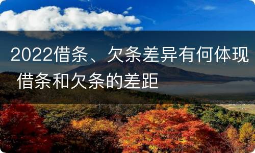 2022借条、欠条差异有何体现 借条和欠条的差距