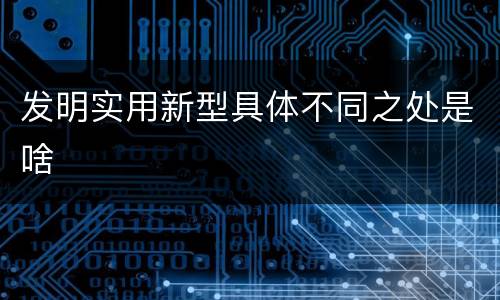 发明实用新型具体不同之处是啥