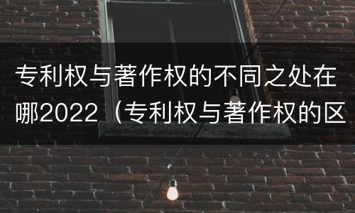 专利权与著作权的不同之处在哪2022（专利权与著作权的区别与联系）