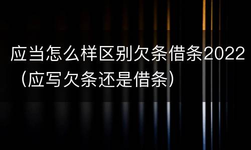 应当怎么样区别欠条借条2022（应写欠条还是借条）