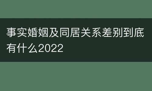 事实婚姻及同居关系差别到底有什么2022