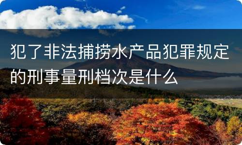 犯了非法捕捞水产品犯罪规定的刑事量刑档次是什么