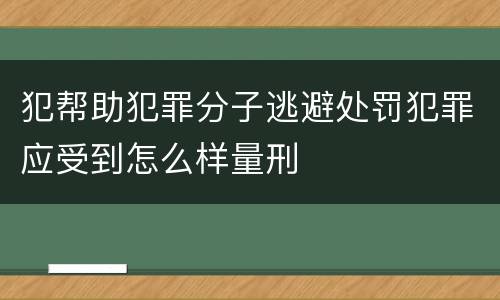 犯帮助犯罪分子逃避处罚犯罪应受到怎么样量刑