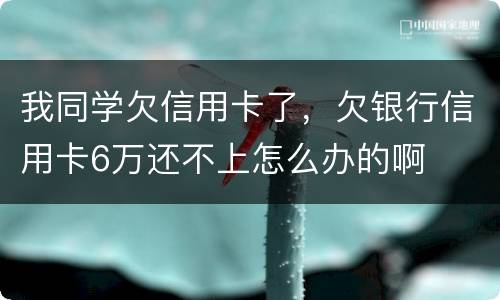 我同学欠信用卡了，欠银行信用卡6万还不上怎么办的啊