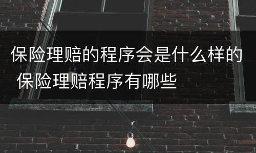 保险理赔的程序会是什么样的 保险理赔程序有哪些