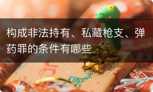 构成非法持有、私藏枪支、弹药罪的条件有哪些