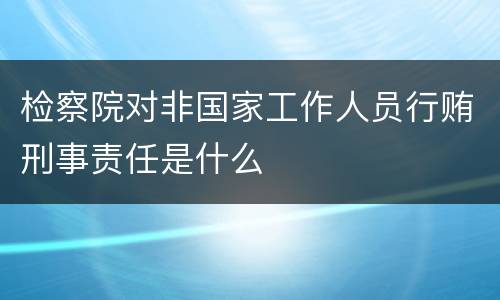 检察院对非国家工作人员行贿刑事责任是什么