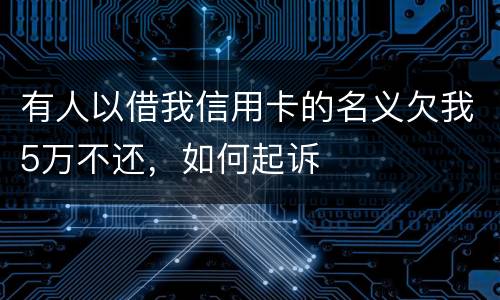 有人以借我信用卡的名义欠我5万不还，如何起诉