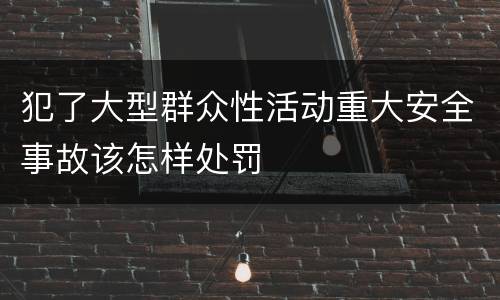 犯了大型群众性活动重大安全事故该怎样处罚