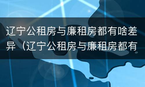 辽宁公租房与廉租房都有啥差异（辽宁公租房与廉租房都有啥差异吗）