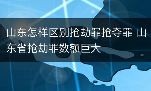 山东怎样区别抢劫罪抢夺罪 山东省抢劫罪数额巨大