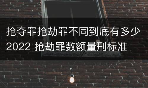 抢夺罪抢劫罪不同到底有多少2022 抢劫罪数额量刑标准