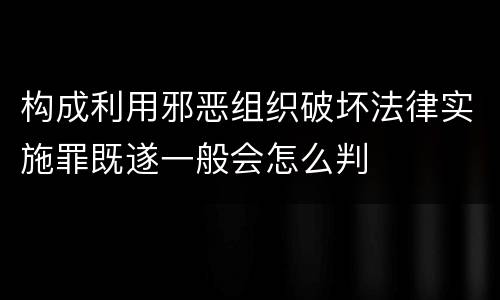 构成利用邪恶组织破坏法律实施罪既遂一般会怎么判