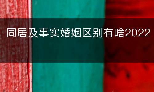 同居及事实婚姻区别有啥2022