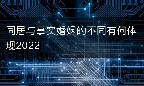 同居与事实婚姻的不同有何体现2022