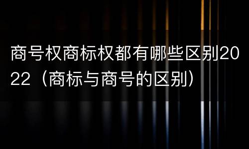 商号权商标权都有哪些区别2022（商标与商号的区别）