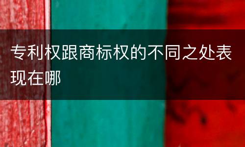 专利权跟商标权的不同之处表现在哪