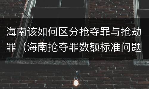 海南该如何区分抢夺罪与抢劫罪（海南抢夺罪数额标准问题的规定）