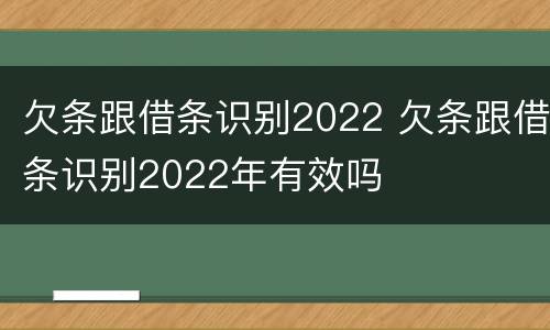 欠条跟借条识别2022 欠条跟借条识别2022年有效吗