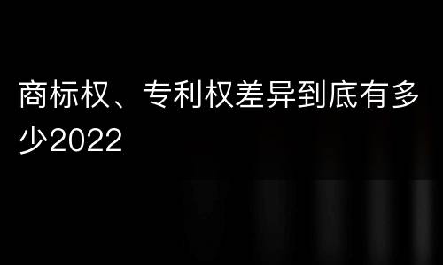 商标权、专利权差异到底有多少2022