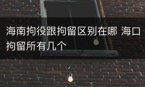 海南拘役跟拘留区别在哪 海口拘留所有几个