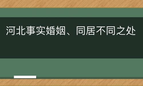 河北事实婚姻、同居不同之处