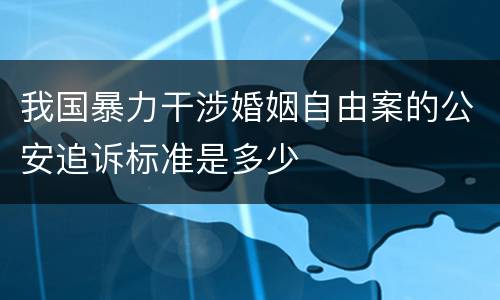 我国暴力干涉婚姻自由案的公安追诉标准是多少