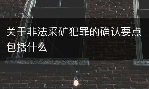 关于非法采矿犯罪的确认要点包括什么