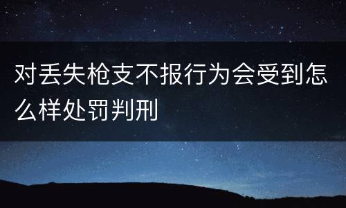 对丢失枪支不报行为会受到怎么样处罚判刑