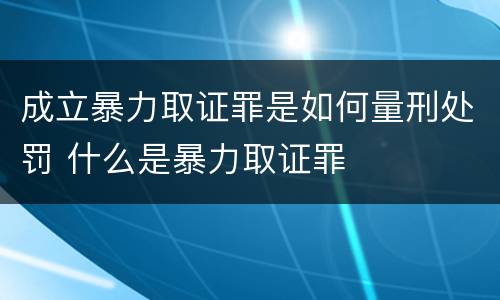 成立暴力取证罪是如何量刑处罚 什么是暴力取证罪