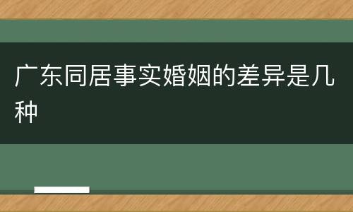 广东同居事实婚姻的差异是几种