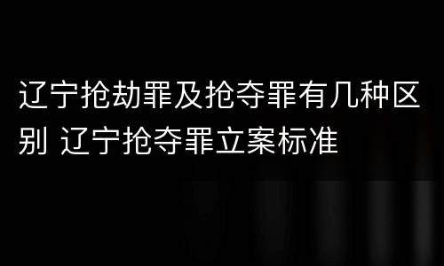 辽宁抢劫罪及抢夺罪有几种区别 辽宁抢夺罪立案标准